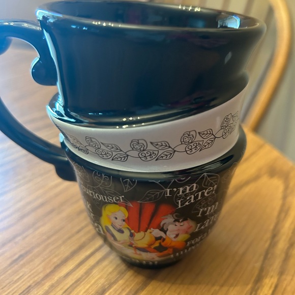 Disney Parks Mug Alice In Wonderland Coffee Mad Hatter Triple Stacked Tea Cup - Picture 3 of 9
